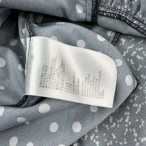 CAARA Women's Black Millazo Polka Dot Satin Asymmetric Shift Mini Dress S/C38 - Picture 13 of 16